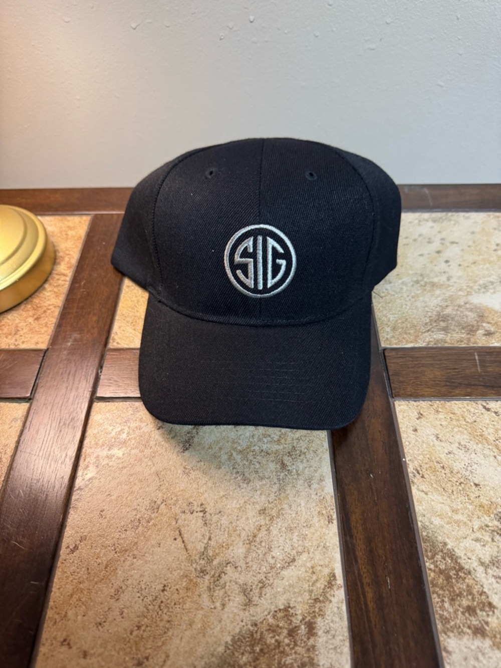 Black Embroidered Logo Baseball Cap - Unbranded